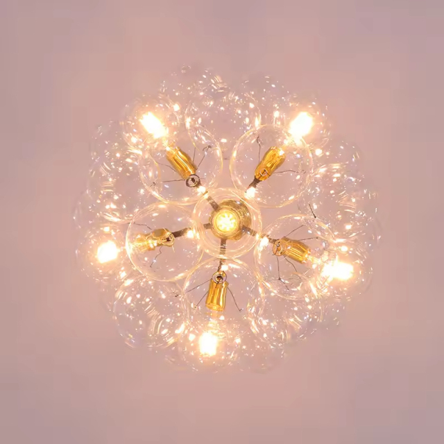 Postmodern Luxury LED Pendant Light for Bedroom Dining Room Home Decor Glass Bubble Chandelier