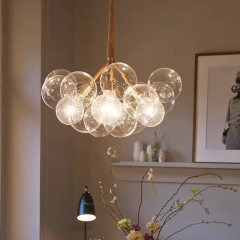 Postmodern Luxury LED Pendant Light for Bedroom Dining Room Home Decor Glass Bubble Chandelier