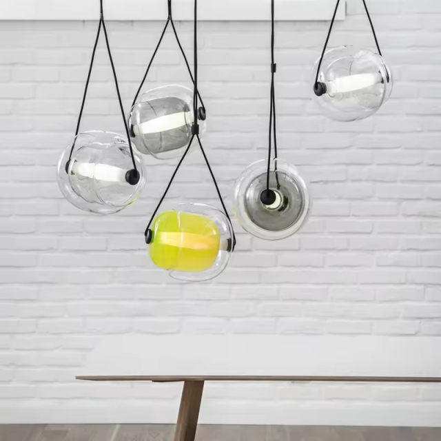 Italian Postmodern Restaurant Glass Pendant Light Nordic Creative Personality Coffee Shop Bar Modern Decorative Hanging Lamp