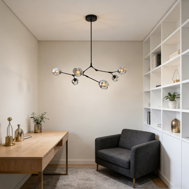 Postmodern Luxury LED Pendant Light for Bedroom Dining Room Home Decor Glass Bubble Chandelier