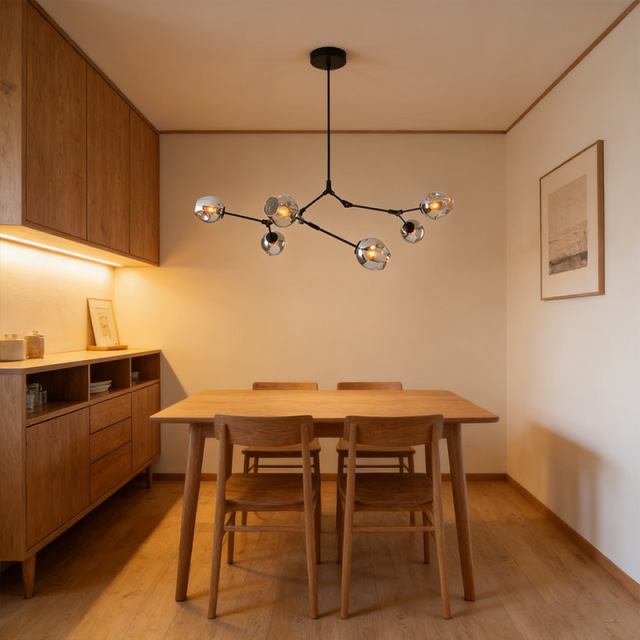 Postmodern Luxury LED Pendant Light for Bedroom Dining Room Home Decor Glass Bubble Chandelier
