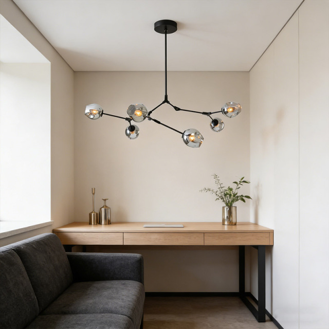 Postmodern Luxury LED Pendant Light for Bedroom Dining Room Home Decor Glass Bubble Chandelier