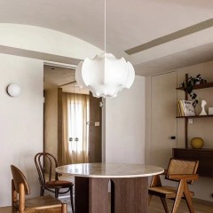 Italian Modern Design Silk Chandelier Adjustable Height LED Hanging Lights Bedroom Bar Restaurant Homestay Cream Style Pendant Lamps