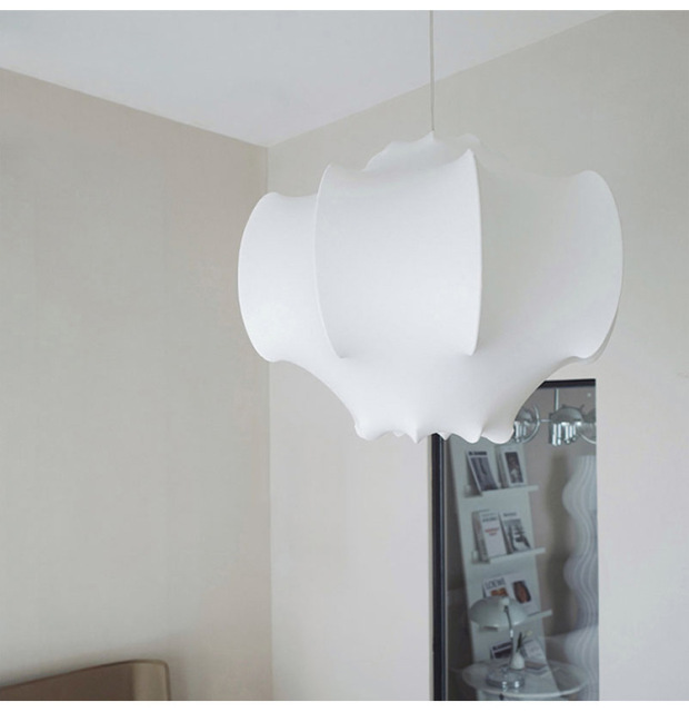 Italian Modern Design Silk Chandelier Adjustable Height LED Hanging Lights Bedroom Bar Restaurant Homestay Cream Style Pendant Lamps