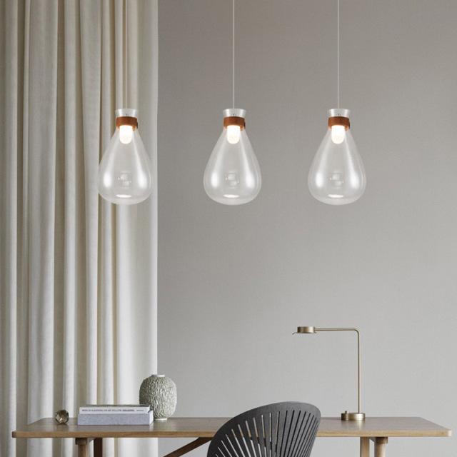 Modern Minimalist Nordic Creative Bedroom Simple Hanging Light Dining Room Glass Drifting Bottle Pendant Lamp