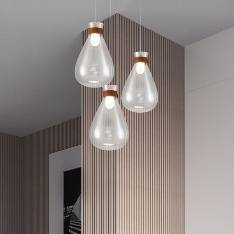 Modern Minimalist Nordic Creative Bedroom Simple Hanging Light Dining Room Glass Drifting Bottle Pendant Lamp