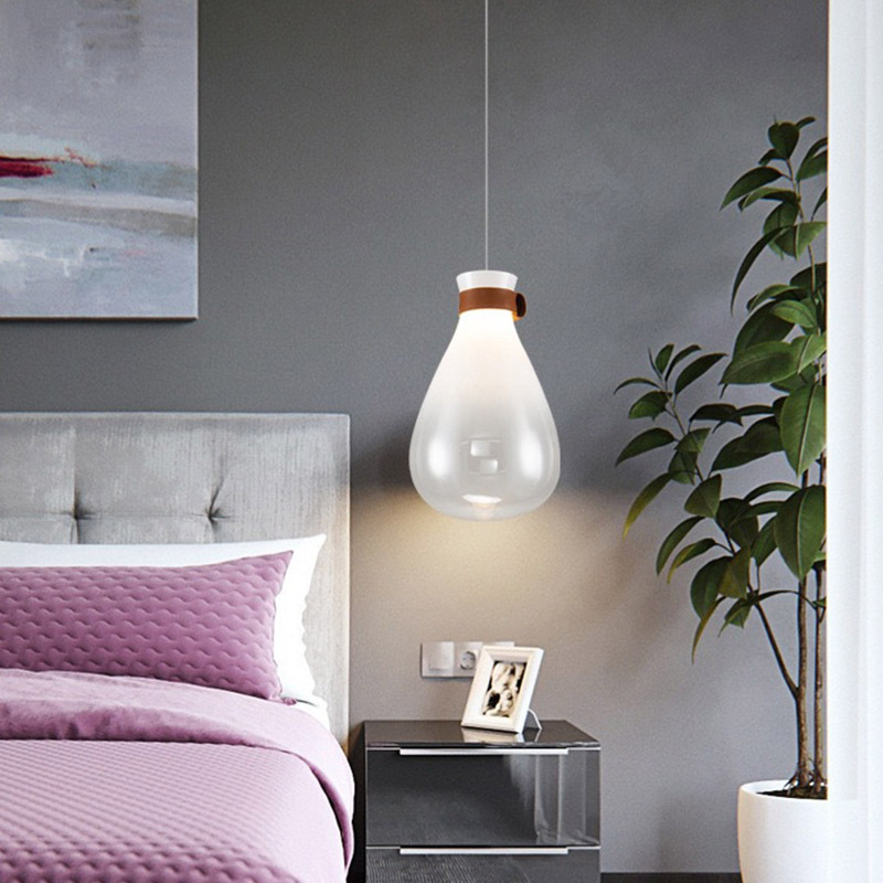 Modern Minimalist Nordic Creative Bedroom Simple Hanging Light Dining Room Glass Drifting Bottle Pendant Lamp