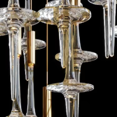 Modern Hotel Lobby Clear Art Glass Chandelier Large Hanging Lamp Decoration for Living Room Pendant Lights