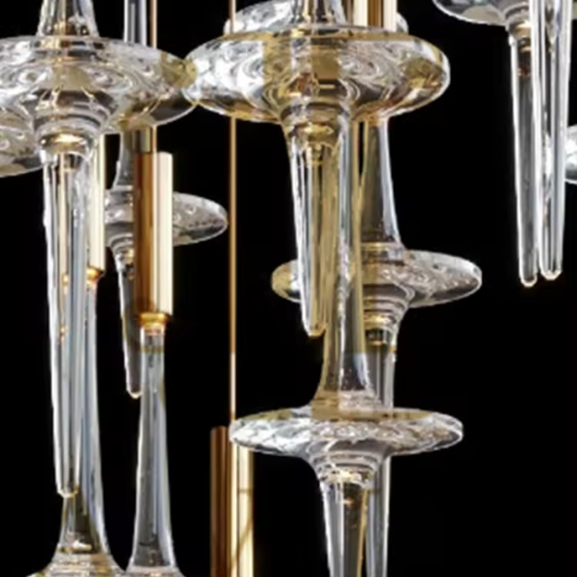 Modern Hotel Lobby Clear Art Glass Chandelier Large Hanging Lamp Decoration for Living Room Pendant Lights