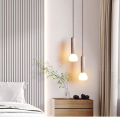 Wabi-sabi Travertine Pendant Light Nordic Bedroom Bedside Bar Lamp Natural Yellow Stone Glass Lampshade Travertine Pendant Lamp