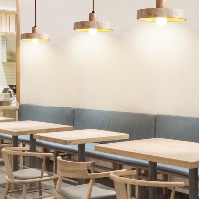 Wabi-sabi Japanese Restaurant Dining Room Lamp Natural Stone Designer Fixture Travertine Pendant Light