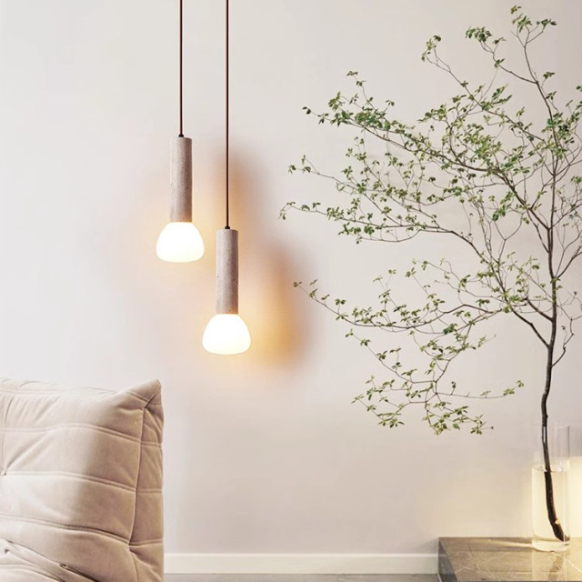 Wabi-sabi Travertine Pendant Light Nordic Bedroom Bedside Bar Lamp Natural Yellow Stone Glass Lampshade Travertine Pendant Lamp