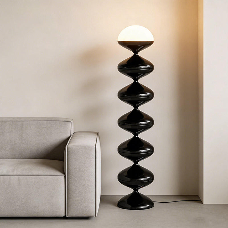Modern Minimalist Medieval Art Floor Lamp Bauhaus Flat Ball Painting Design Vertical Standing Floor Lamp