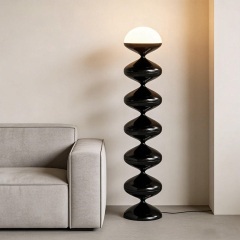 Modern Minimalist Medieval Art Floor Lamp Bauhaus Flat Ball Painting Design Vertical Standing Floor Lamp