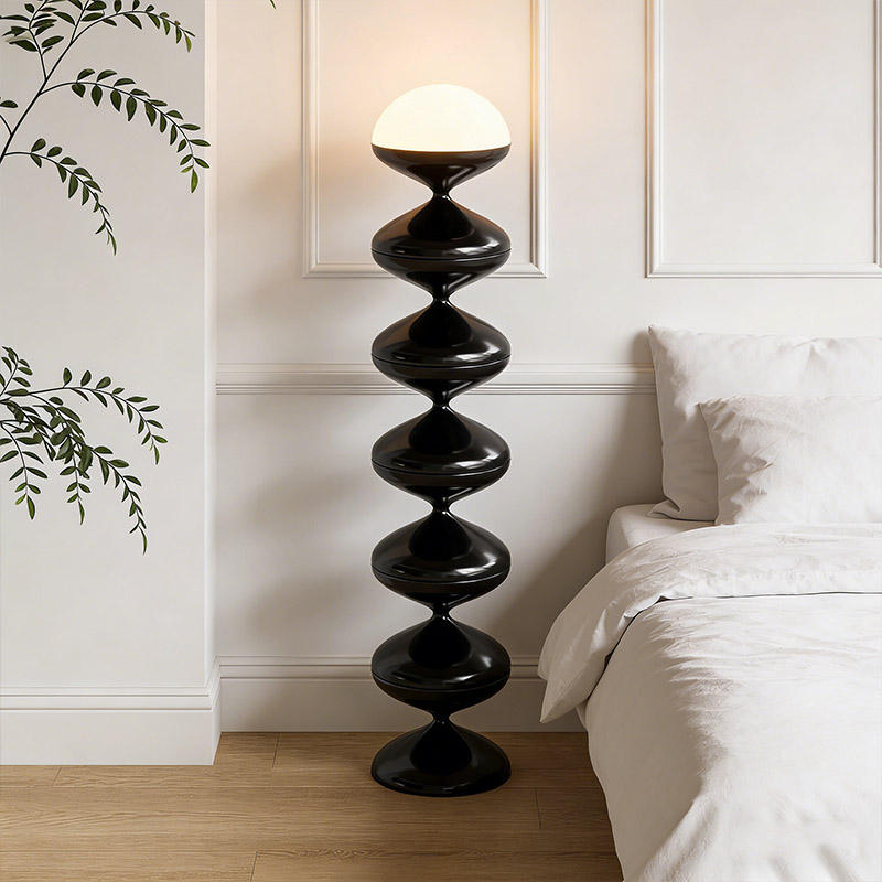 Modern Minimalist Medieval Art Floor Lamp Bauhaus Flat Ball Painting Design Vertical Standing Floor Lamp