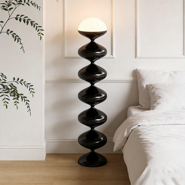 Modern Minimalist Medieval Art Floor Lamp Bauhaus Flat Ball Painting Design Vertical Standing Floor Lamp
