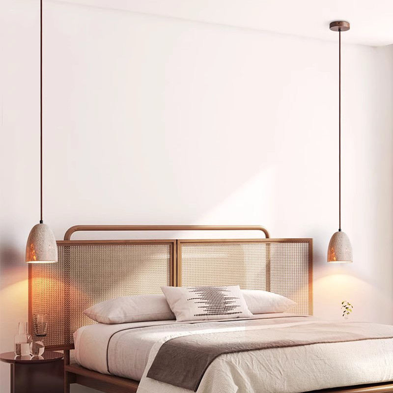 Nordic-Style Bedroom Headboard Hanging Light Dining Bar Island Kitchen Creative Travertine Pendant Light