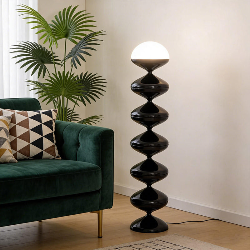 Modern Minimalist Medieval Art Floor Lamp Bauhaus Flat Ball Painting Design Vertical Standing Floor Lamp