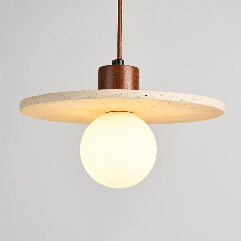Wabi Sabi Nature Stone Indoor Dining Table Bedside Droplight Living Room Kitchen Island Travertine Pendant Lights
