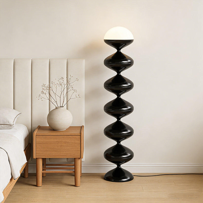 Modern Minimalist Medieval Art Floor Lamp Bauhaus Flat Ball Painting Design Vertical Standing Floor Lamp