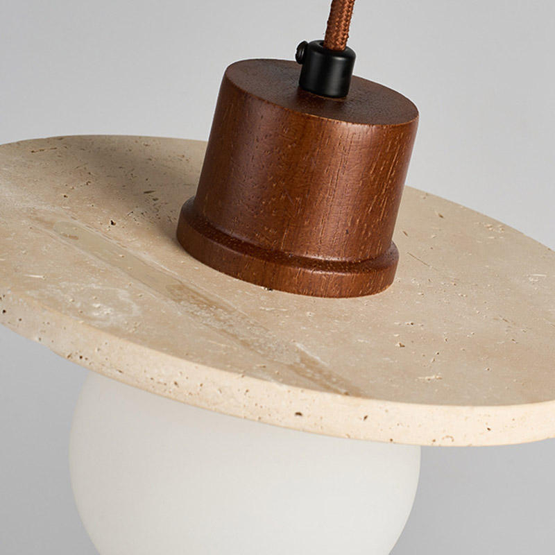 Wabi Sabi Nature Stone Indoor Dining Table Bedside Droplight Living Room Kitchen Island Travertine Pendant Lights