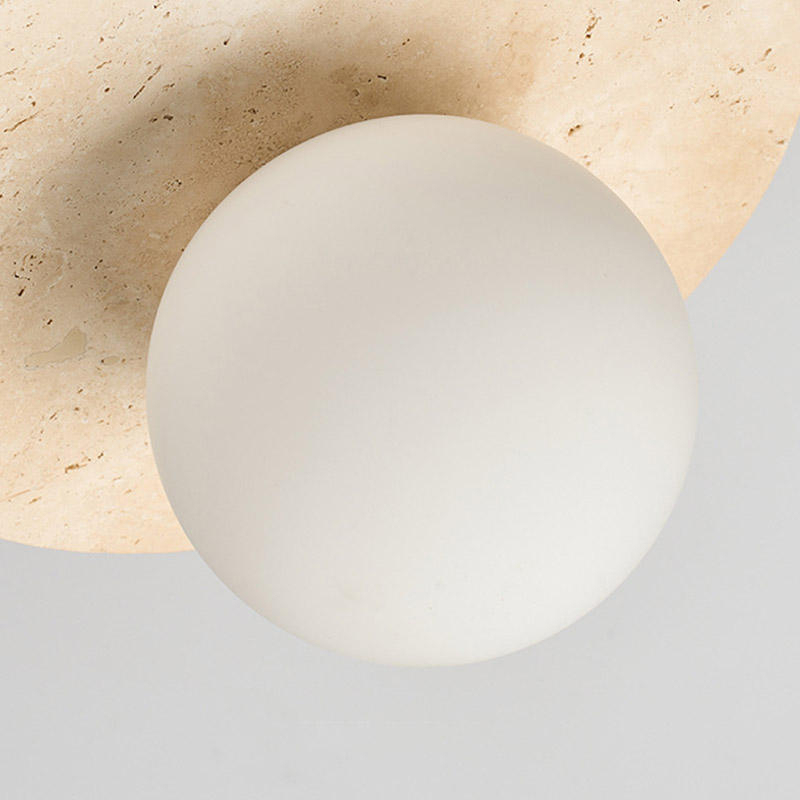 Wabi Sabi Nature Stone Indoor Dining Table Bedside Droplight Living Room Kitchen Island Travertine Pendant Lights