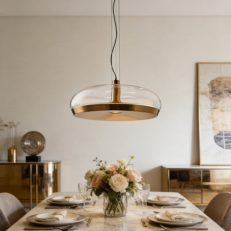 Modern Style Glass Iron LED Pendant Lamp for Home Decor Lighting Indoor Hotel Kitchen Pendant Light