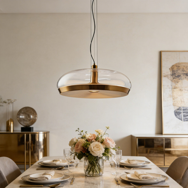 Modern Style Glass Iron LED Pendant Lamp for Home Decor Lighting Indoor Hotel Kitchen Pendant Light