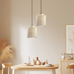 Wabi-sabi Travertine Pendant Light Nordic Bedroom Bedside Lamp Stacked Natural Stone Travertine Light