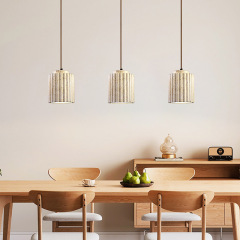 Wabi-sabi Travertine Pendant Light Nordic Bedroom Bedside Lamp Stacked Natural Stone Travertine Light