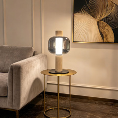 Nordic Design Hotel Beside Table Light Home Decor Glass Lampshade Travertine Study Desk Pendant Light