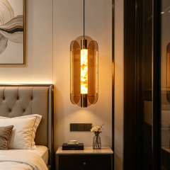 Luxury Indoor Living Dining Room Decorative Gold Marble Glass Pendant Lamp