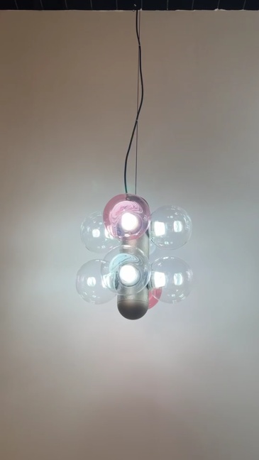 Nordic Round Bubble Chandelier Clear Glass Ball Living Room Decoration Room Home Pendant Light