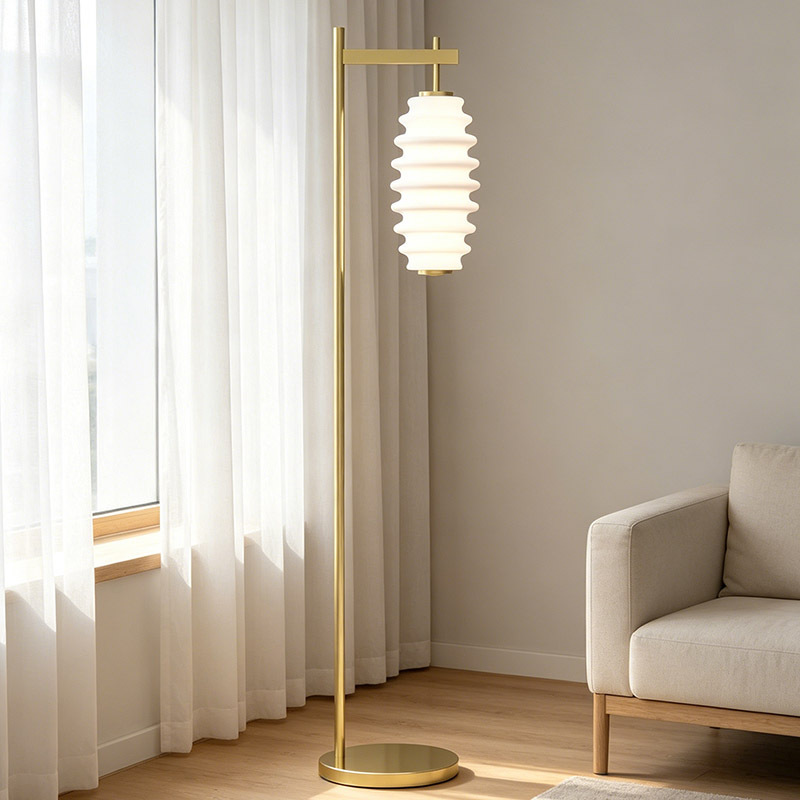 Nordic Minimalist Metal Floor Lamp Living Room Sofa Side Metal Glass Standing Floor Lamp for Bedside