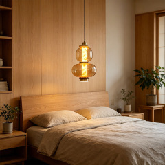 Italy Luxury Design Glass Hanging Lamp Modern LED Chandelier Strip Copper Lamp Art Marble Long Pendant Light