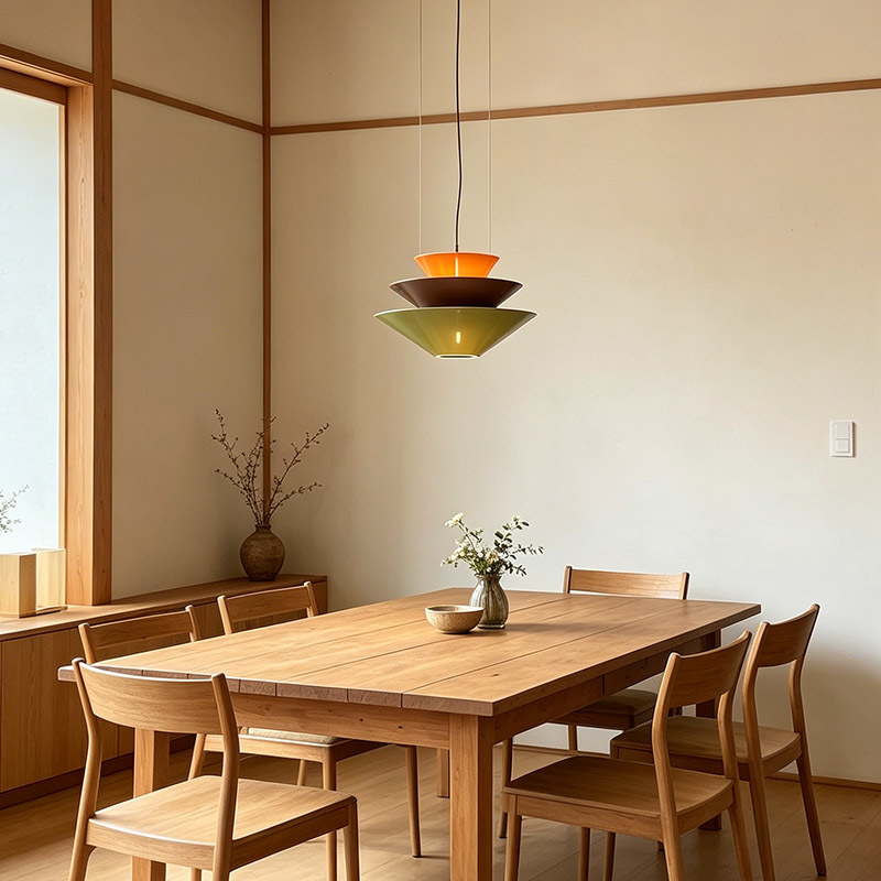 Modern Restaurant Pendant Lamp Three-tier Color-block Acrylic Dining Table LED Hanging Lamp for Kitchen Island