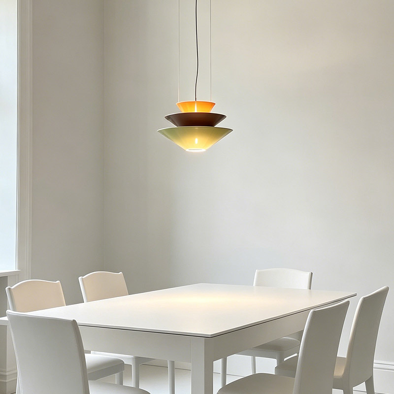 Modern Restaurant Pendant Lamp Three-tier Color-block Acrylic Dining Table LED Hanging Lamp for Kitchen Island