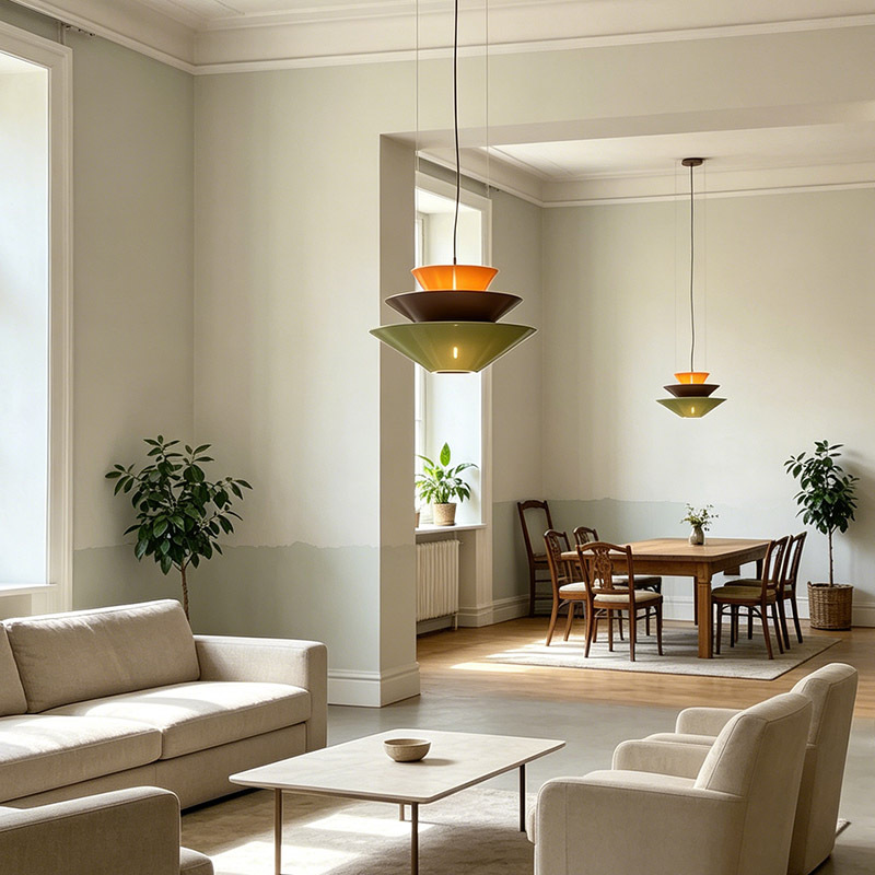 Modern Restaurant Pendant Lamp Three-tier Color-block Acrylic Dining Table LED Hanging Lamp for Kitchen Island