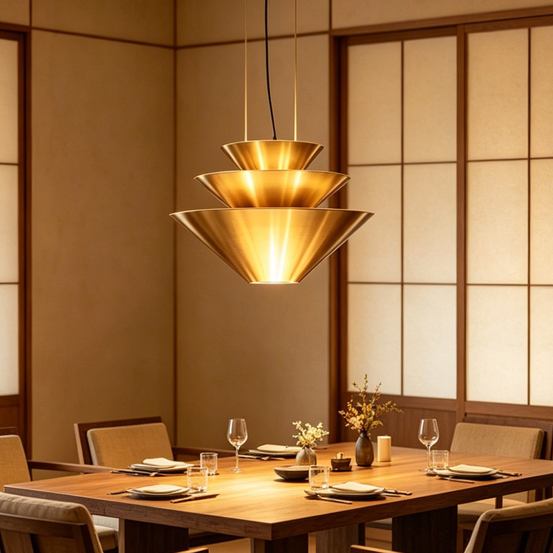 Luxury Kitchen Island Pendant Lamp Electroplated Copper Acrylic Small Dining Chandelier Hanging Lamp