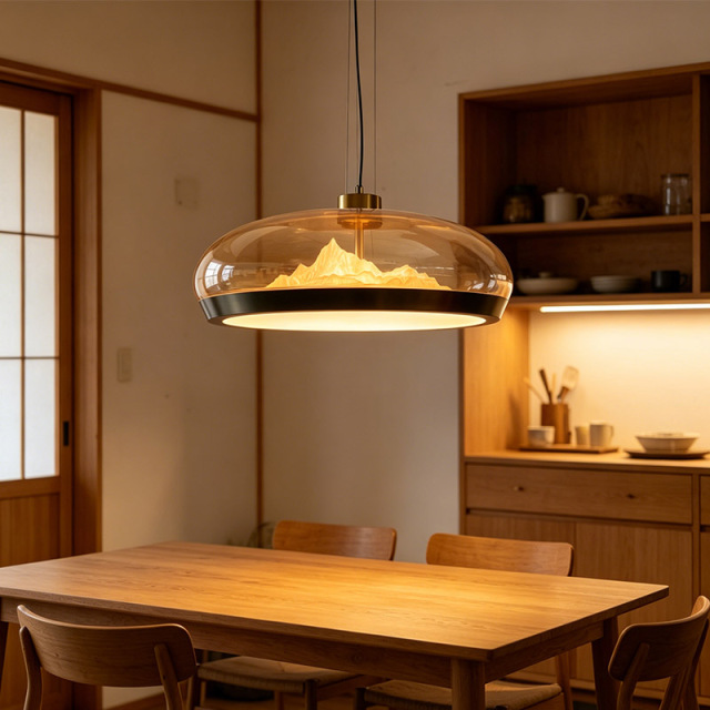 Modern Luxury Hanging Lamp Hotel Home Decor Adjustable Dining Room Ceative Round Glass LED Pendant Lamp