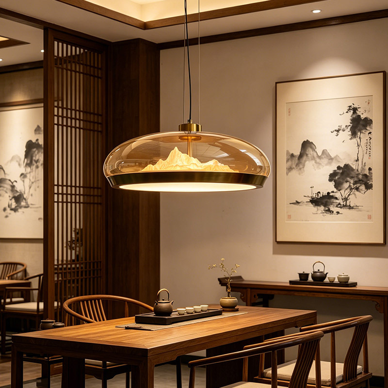 Modern Luxury Hanging Lamp Hotel Home Decor Adjustable Dining Room Ceative Round Glass LED Pendant Lamp