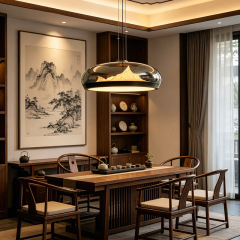 Modern Luxury Hanging Lamp Hotel Home Decor Adjustable Dining Room Ceative Round Glass LED Pendant Lamp