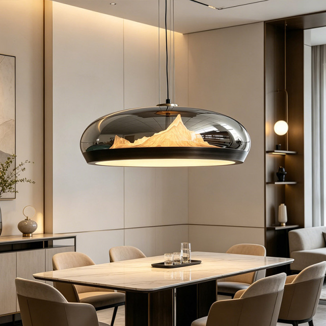 Modern Luxury Hanging Lamp Hotel Home Decor Adjustable Dining Room Ceative Round Glass LED Pendant Lamp