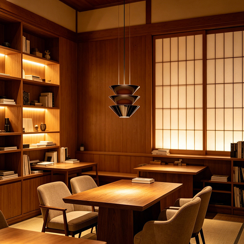 Creative Minimalist Restaurant Chandelier Hotel Dining Room Restaurant Three-tier Coffee Brown Acrylic Pendant Light