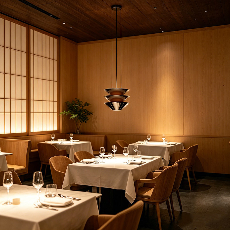 Creative Minimalist Restaurant Chandelier Hotel Dining Room Restaurant Three-tier Coffee Brown Acrylic Pendant Light