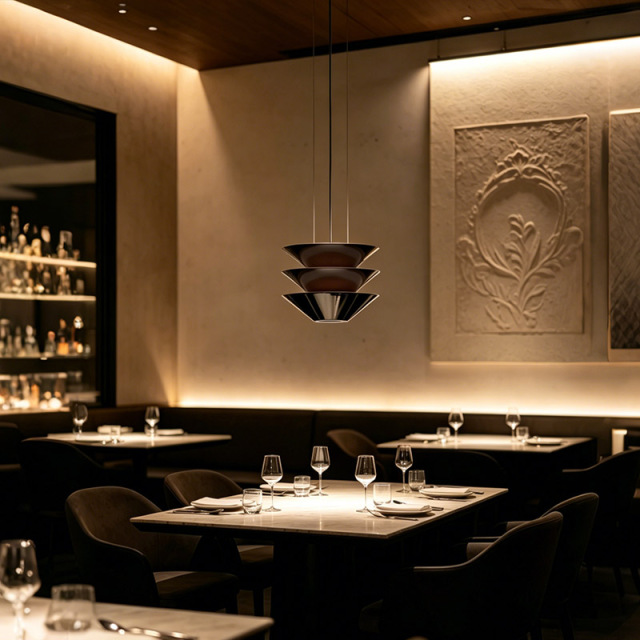 Creative Minimalist Restaurant Chandelier Hotel Dining Room Restaurant Three-tier Coffee Brown Acrylic Pendant Light