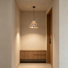 Nordic Bedroom Bedside Chandelier Transparent Stone Homestay Hotel Bar Lamp Restaurant Bedroom Hallway Terrazzo Pendant Light