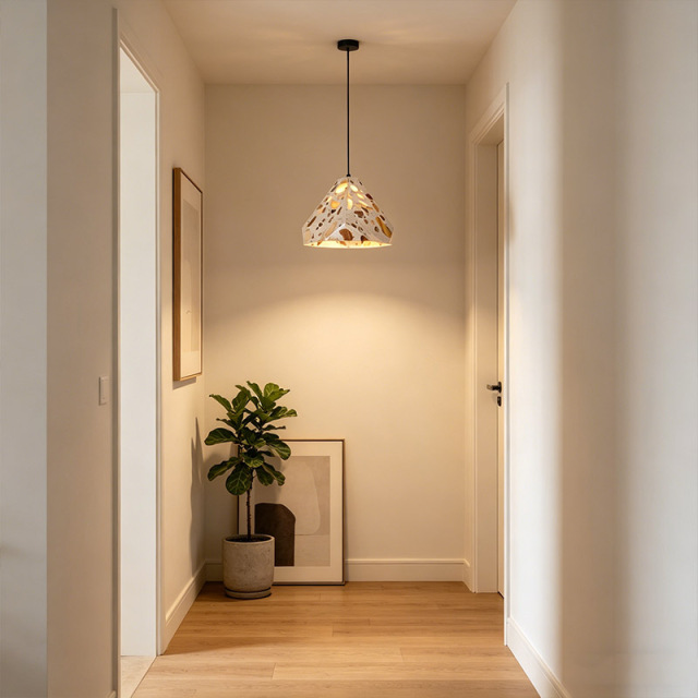 Nordic Bedroom Bedside Chandelier Transparent Stone Homestay Hotel Bar Lamp Restaurant Bedroom Hallway Terrazzo Pendant Light