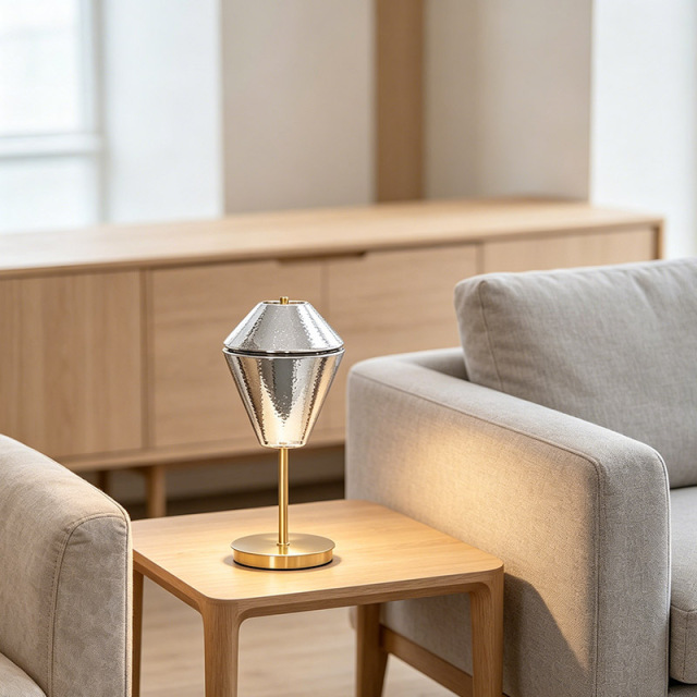 Modern Minimalist Home Table Desk Light Living Room Smoky Grey Glass Table Lamp For Bedroom