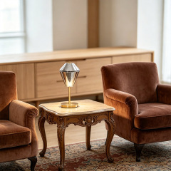 Modern Minimalist Home Table Desk Light Living Room Smoky Grey Glass Table Lamp For Bedroom
